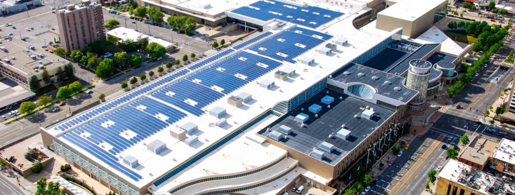 SolarPanelArrayAerial 4bff4b91 5bff 4557 9e4a b65a12e0750a Salt Palace Convention Center Sustainability Efforts
