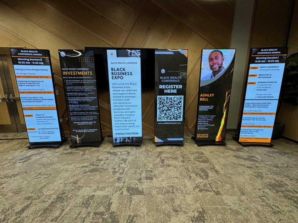 LED posters 6 in a row event production elements - LED posters