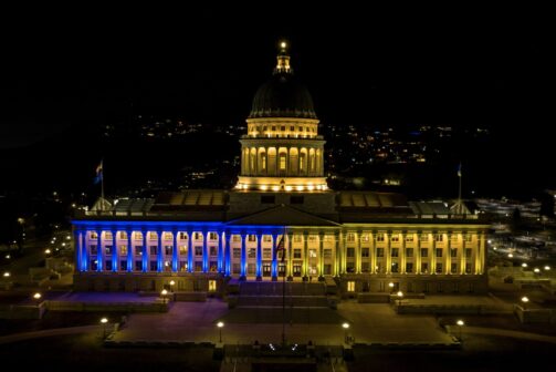 Ukraine Lights at Utah State Capitol